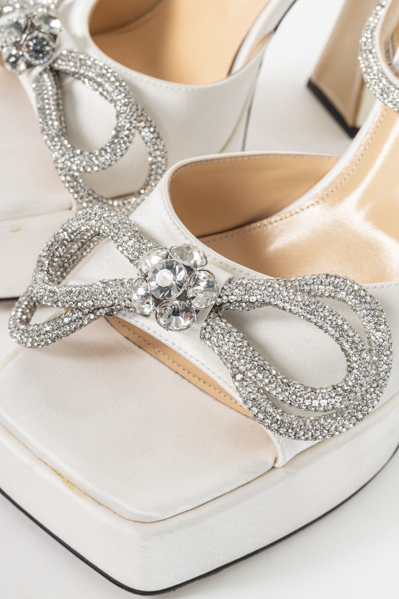 MACH & MACH MACH & MACH Double Bow Silk Crystal Platform Sandals Size US 8.5 / IT 38.5 - 7 Thumbnail