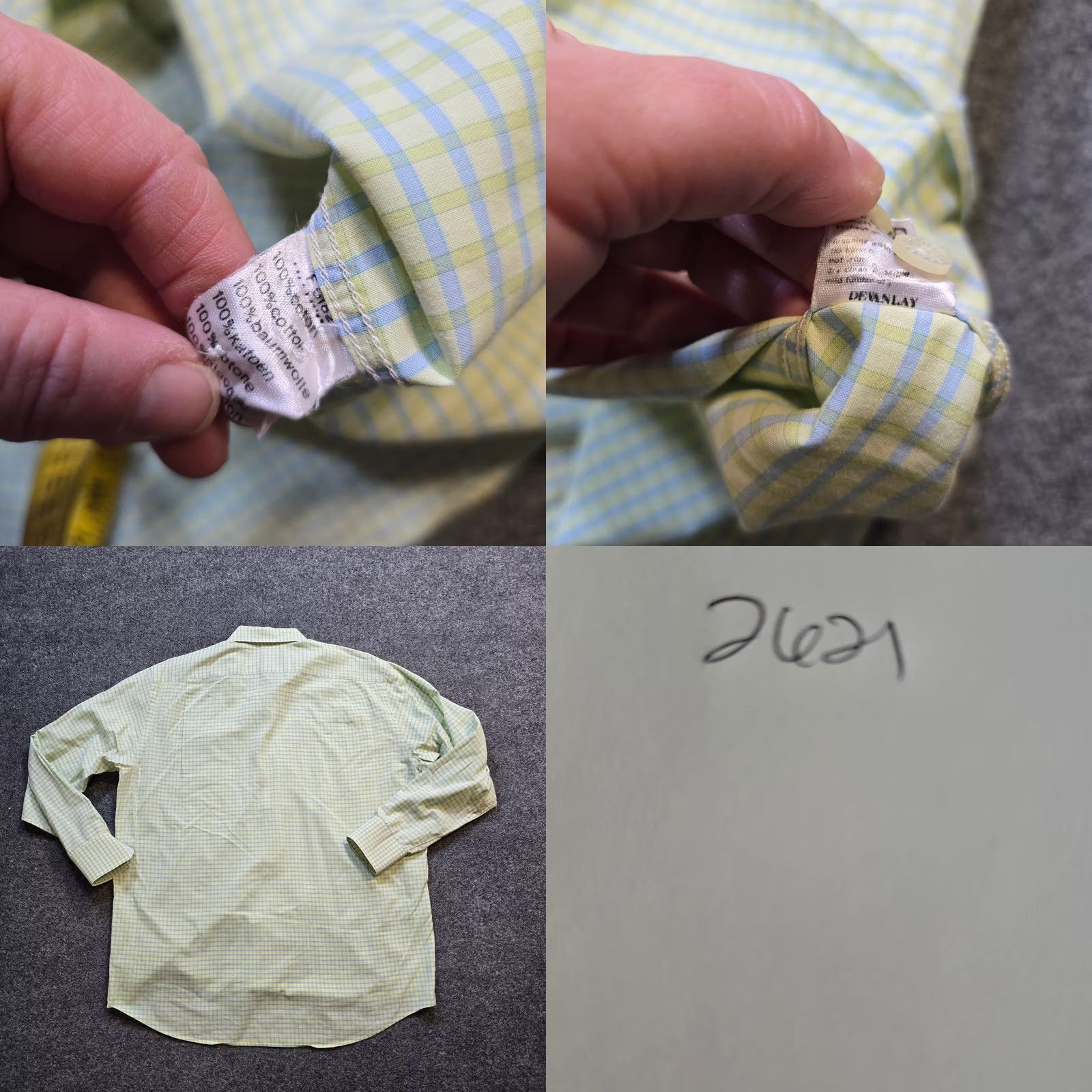 Lacoste Lacoste Shirt Mens 44 Yellow Plaid Button Logo Long Sleeve Career Preppy Classic Size US XXL / EU 58 / 5 - 8 Thumbnail