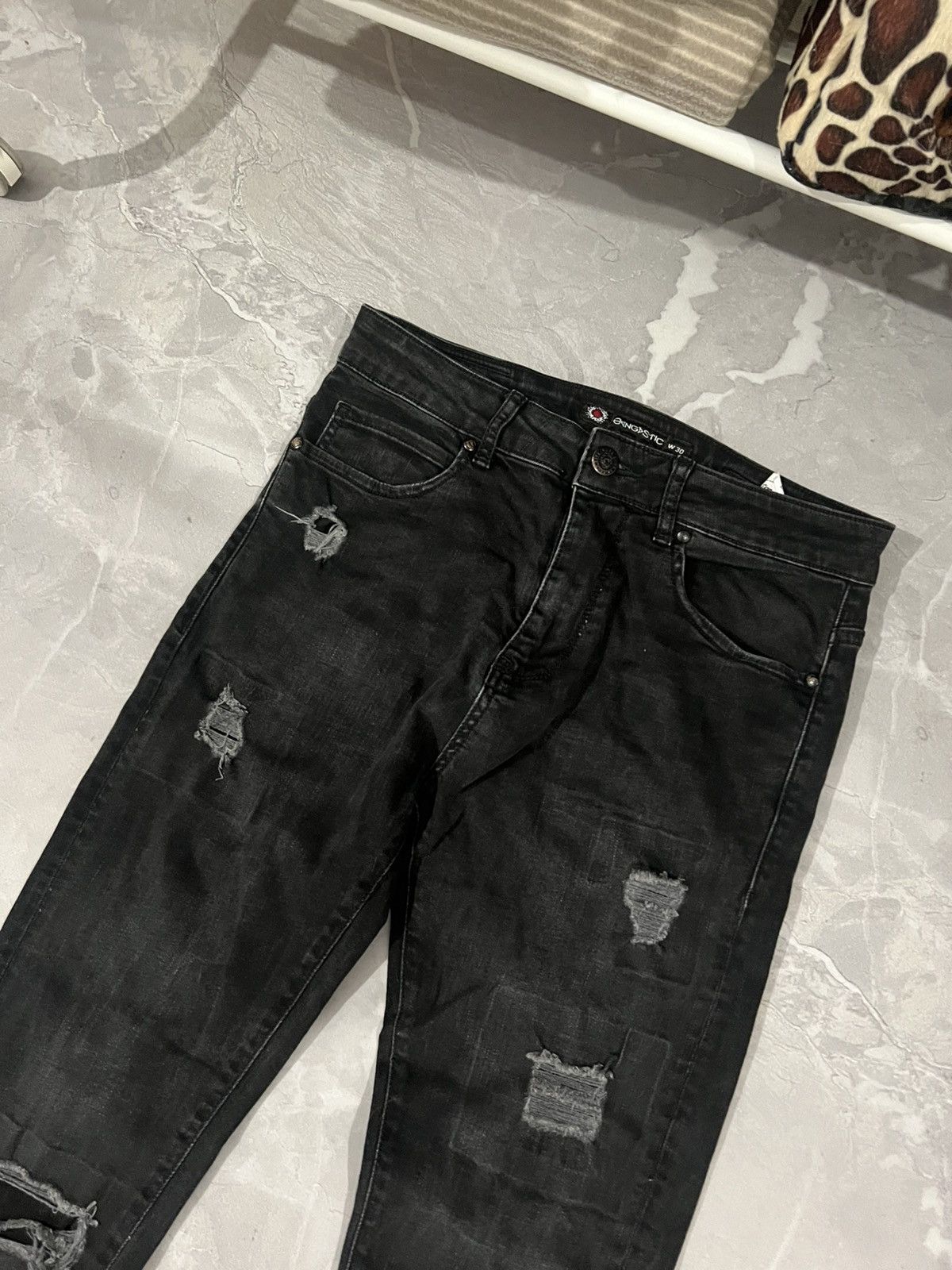 Vintage Dark Japanese Grunge / Avan Garde Skinny / Number Nine Style Size US 32 / EU 48 - 2 Thumbnail