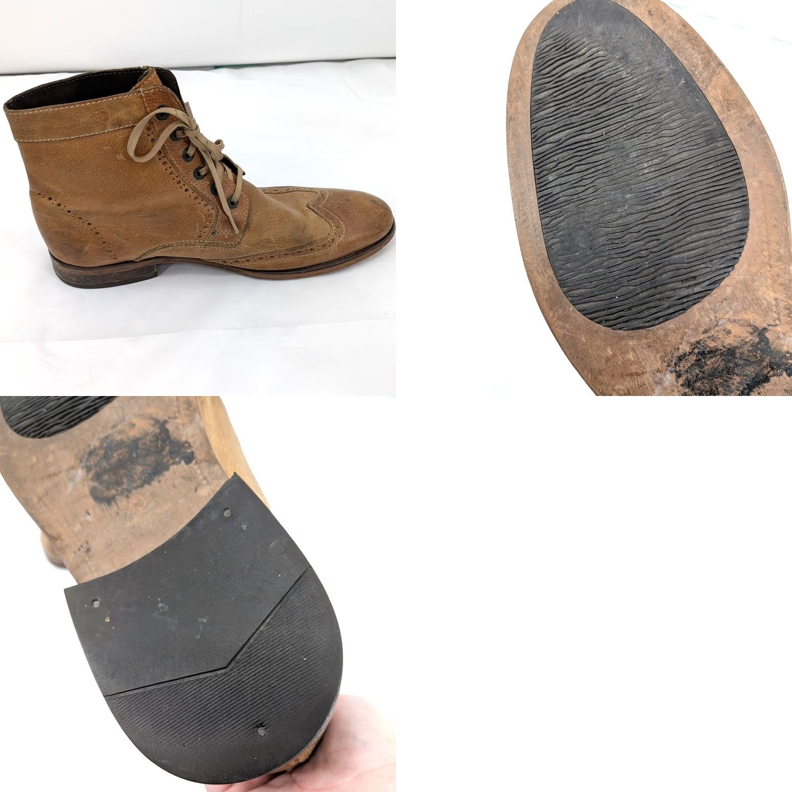 Aldo Leather Wingtip Boots‎ Brown Lace Up Distressed Size 43 Aldo Shoes Mens Size 9 Brown Leather Lace Up Boots main image 2