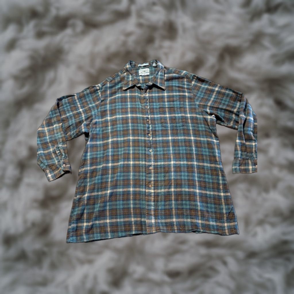 Vintage Vintage Canyon Sierra Ridge Mens Flannel Shirt Button-Up 3XL Tall Long Sleeve Plaid Green Size US XXL / EU 58 / 5 - 1 Thumbnail