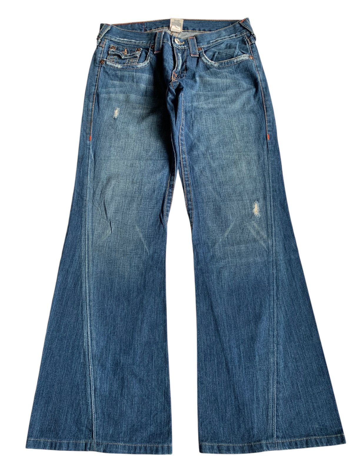 Japanese Brand FLARE 💥 TRUE RELIGION MADE IN USA PUNK STYLE DENIM JEANS Size US 34 / EU 50 - 1 Thumbnail