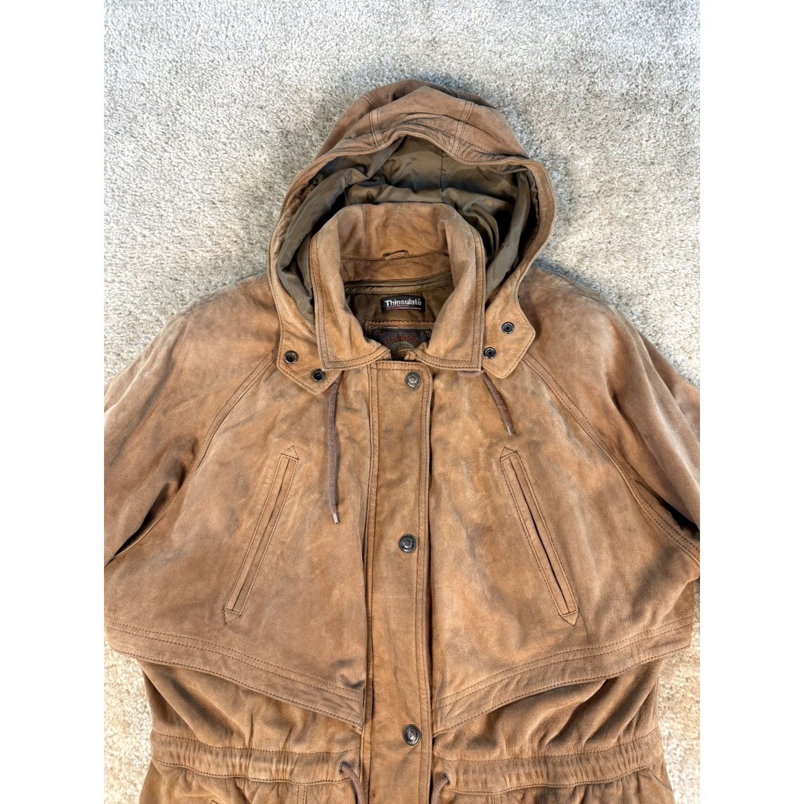 Vintage VINTAGE Wilsons Leather Jacket Coat Parka Hood Brown Size Large 80s Outdoor Classic Size L / US 10 / IT 46 - 4 Thumbnail