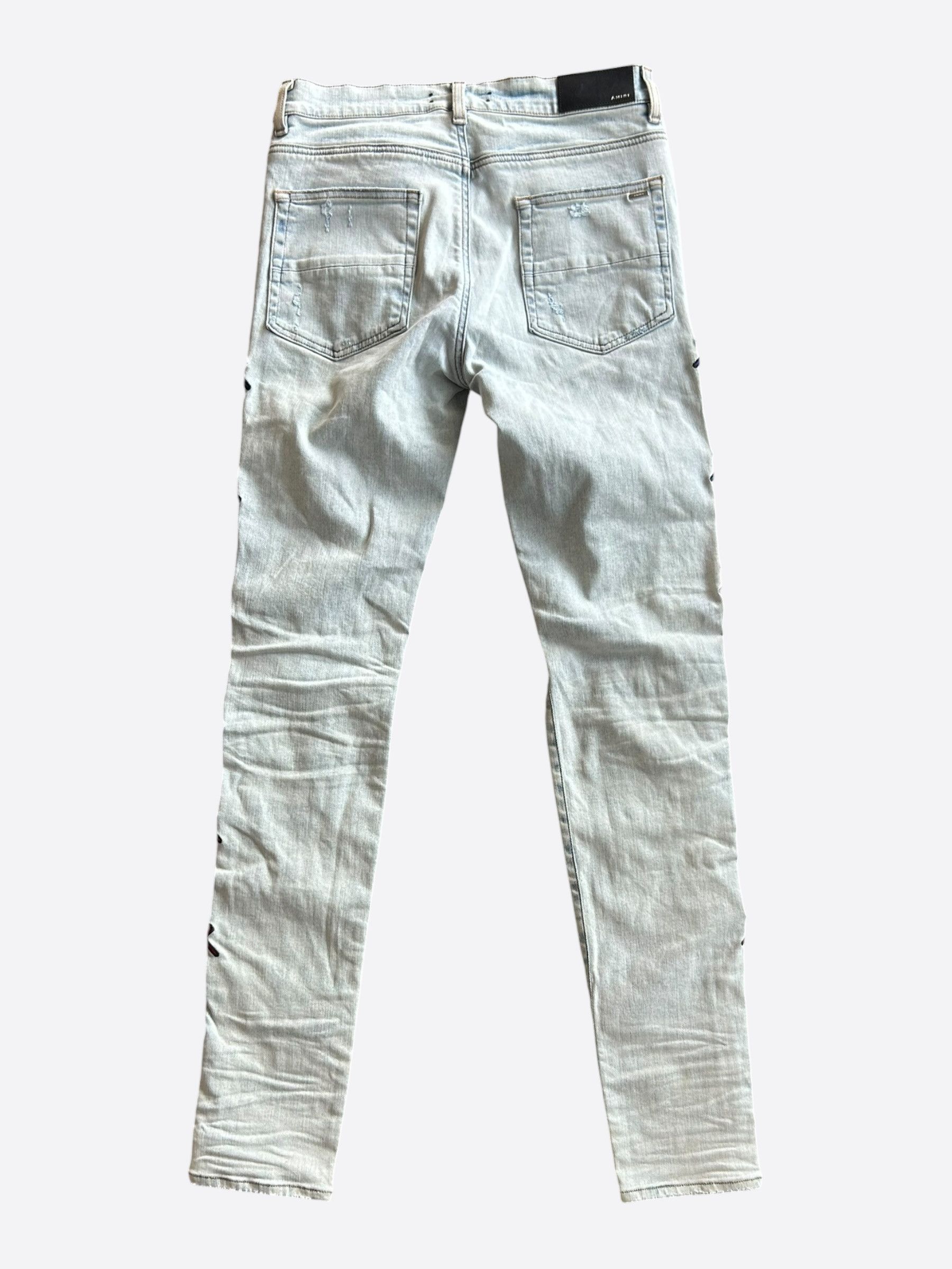 Amiri Amiri Grateful Dead Light Indigo & Multicolor Patch Jeans Size US 32 / EU 48 - 2 Thumbnail