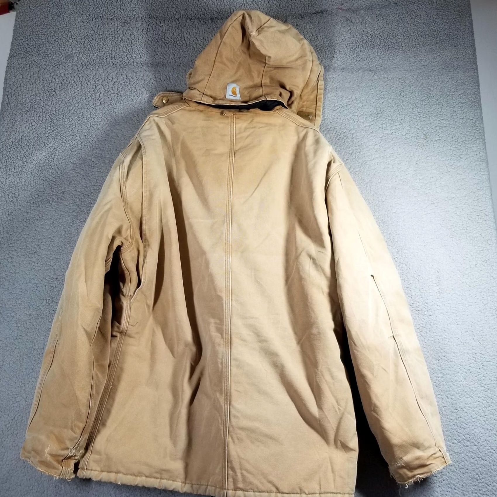 Carhartt VINTAGE Carhartt Artic Jacket C03 2XL Parka Coat Beige Front Zip Hooded Insulated Lined Winter Workwear Men Mes Size US XXL / EU 58 / 5 - 3 Thumbnail