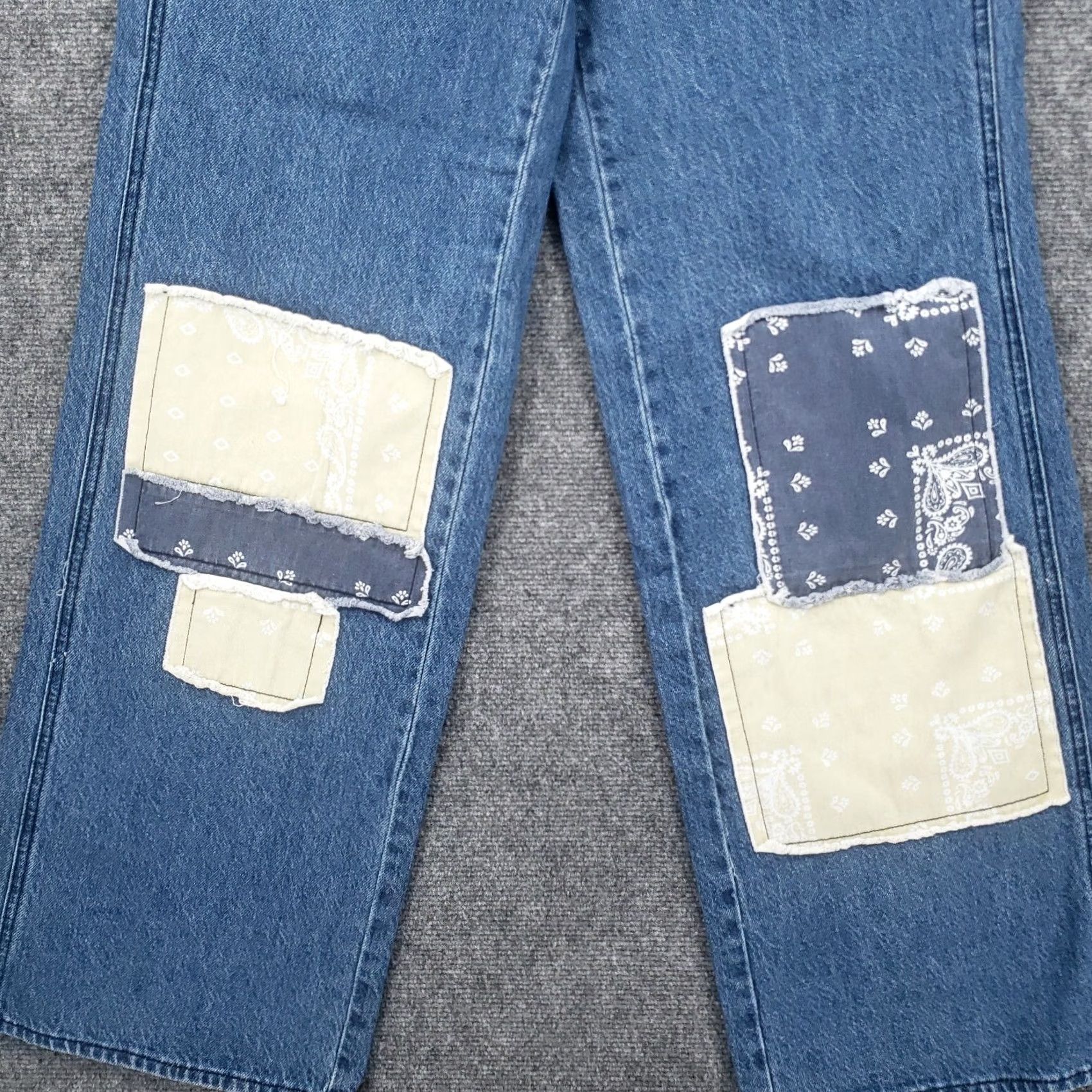 Pacsun PacSun Jeans Women 27 Blue Baggy Wide Leg Button Fly Hi Rise Patchwork Denim Size 27" / US 4 / IT 40 - 4 Thumbnail