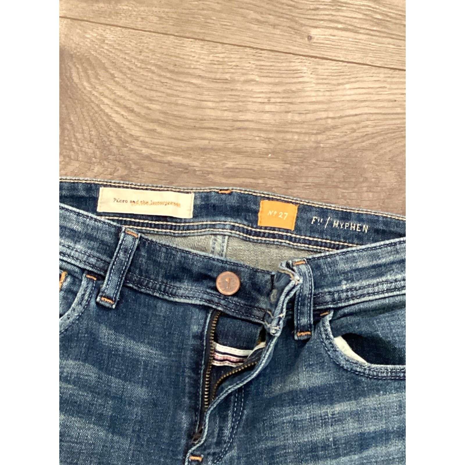 Anthropologie ANTHROPOLOGIE Pilcro & Fit Hyphen Lettermen Denim Jeggings Size 27 Blue Women's Size 27" / US 4 / IT 40 - 4 Thumbnail