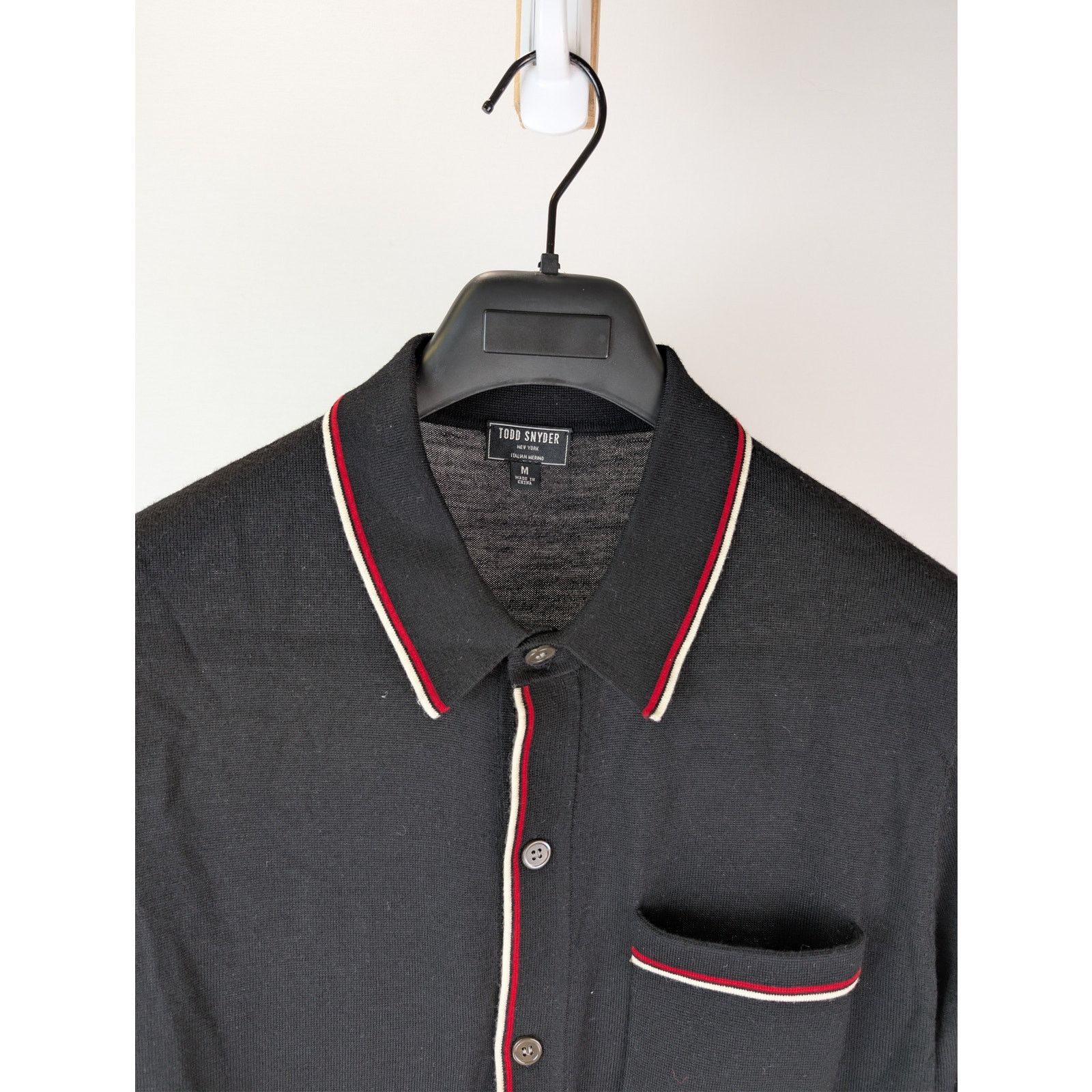 Todd Snyder o1rshd1 CC20 Long Sleeve Full Placket Tipped Polo Sweater Size US M / EU 48-50 / 2 - 7 Thumbnail