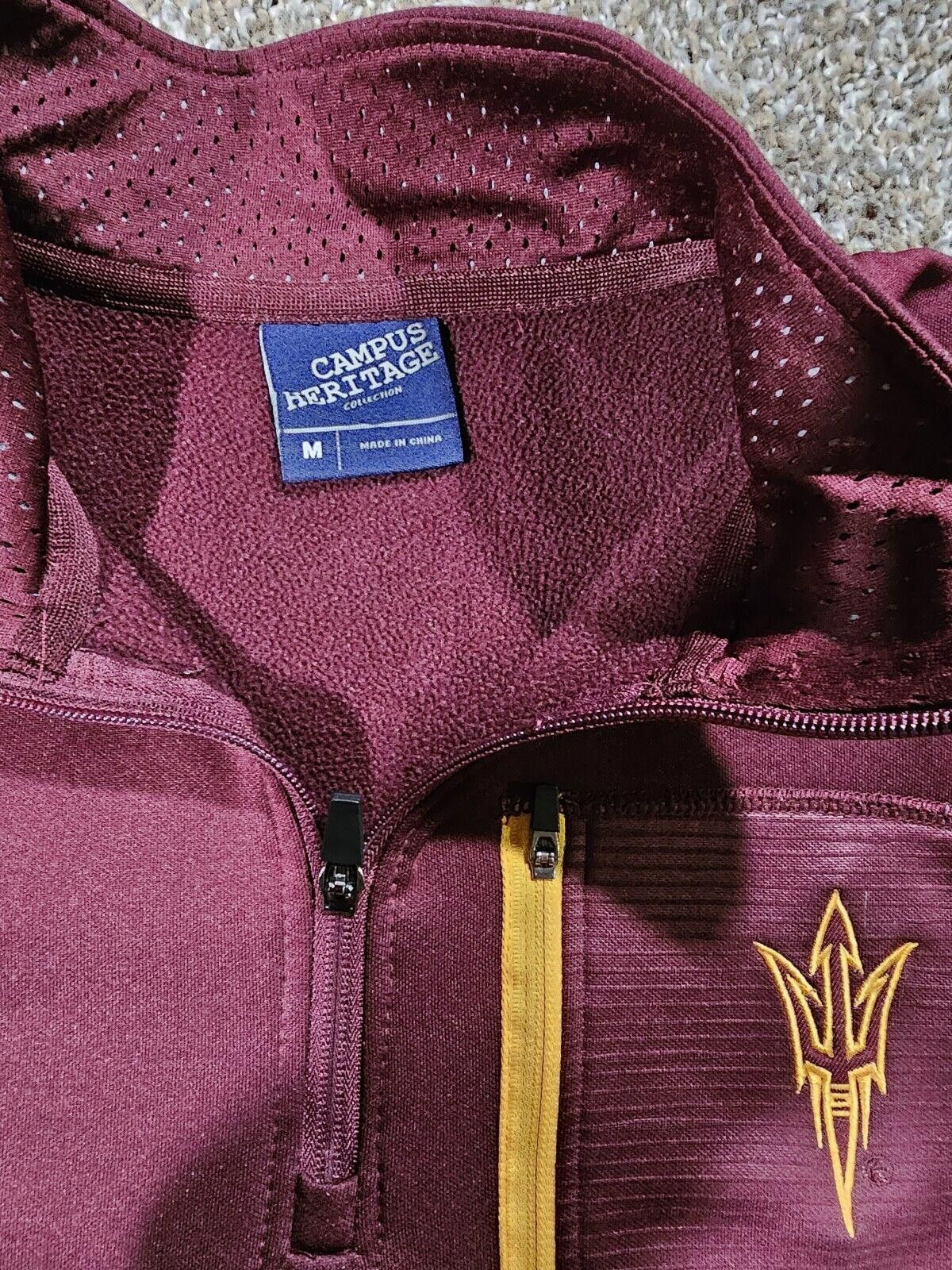 Designer ASU Sun Devils 1/4 Zip Campus Heritage Pullover M Arizona Size ONE SIZE - 3 Thumbnail