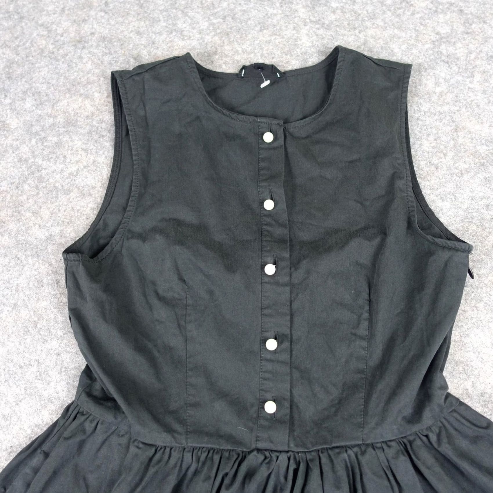 Vintage Sister Jane Dress Womens Small Black Sleeveless Fit & Flare Maxi Front Buttons VTG Dress Size S / US 4 / IT 40 - 2 Thumbnail