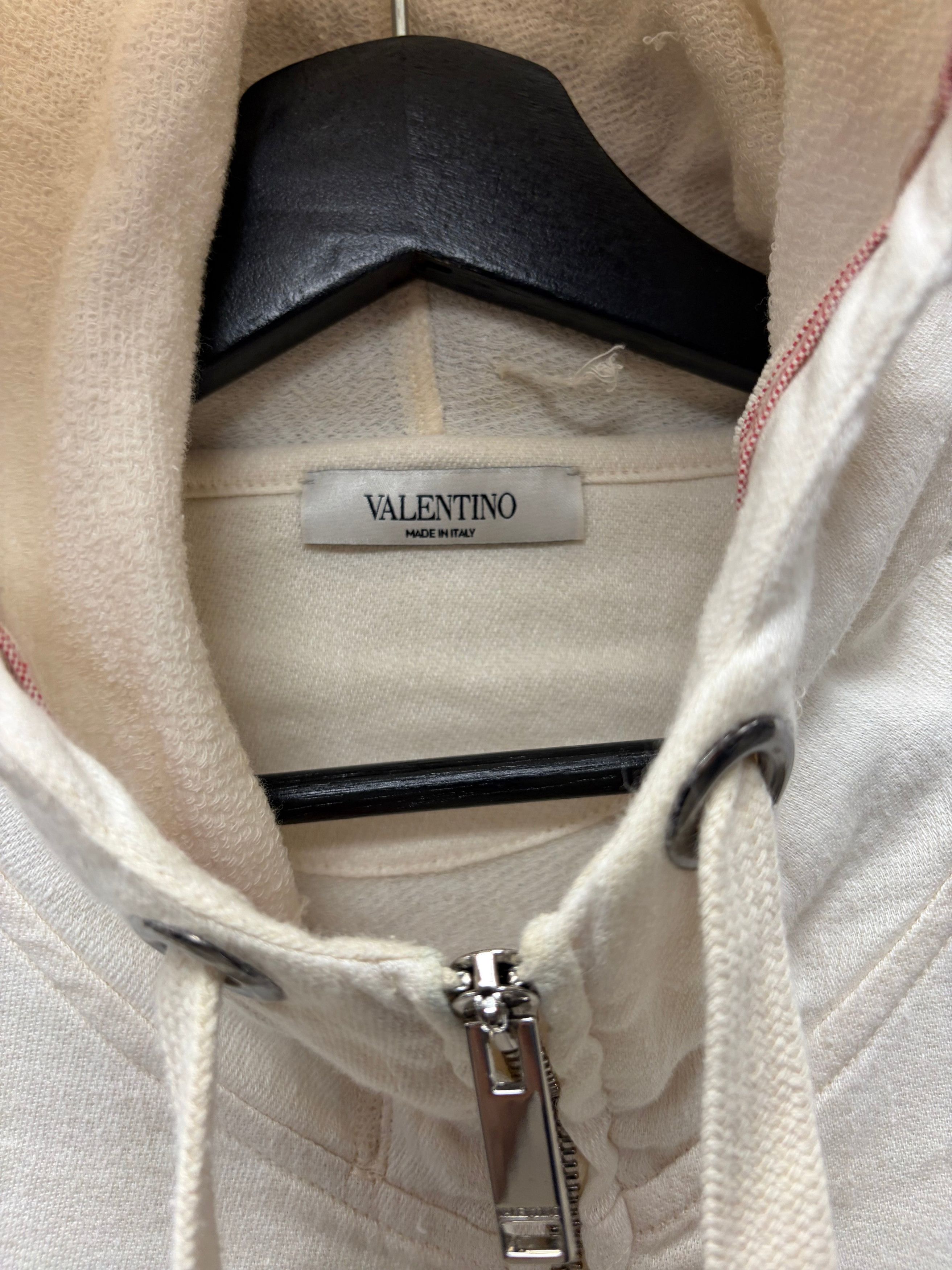 Valentino Valentino Beaded ‘Badge Logo’ Muslin Cotton Zip-Up Hoodie Size US M / EU 48-50 / 2 - 4 Thumbnail