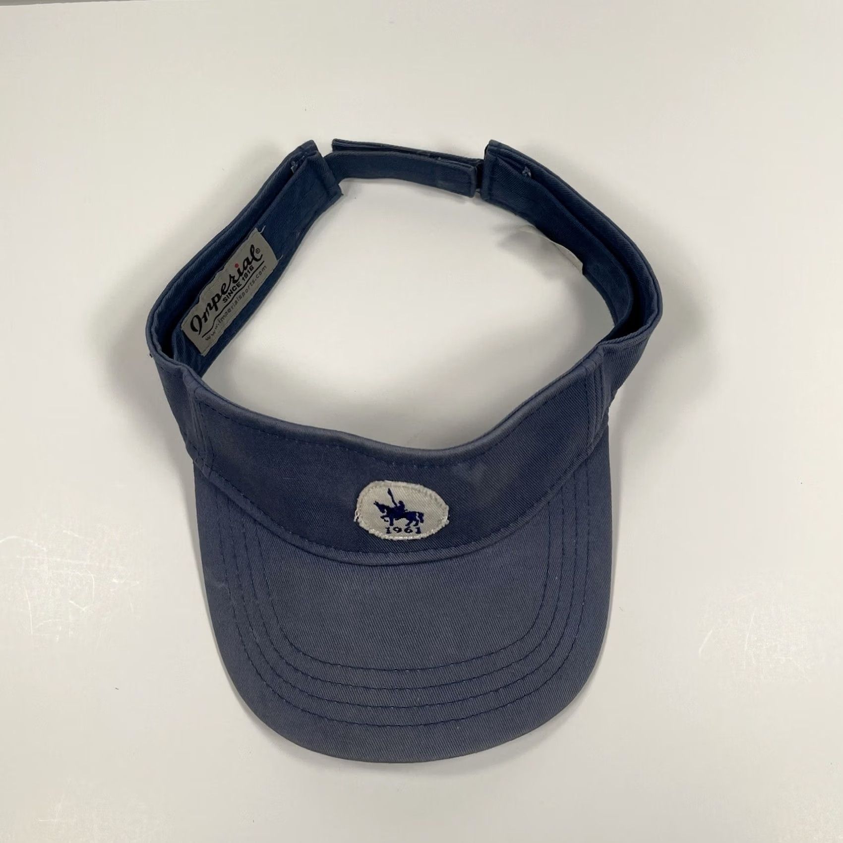 Imperial Imperial Visor Hat Cap Adult Blue Adjustable One Size Fits Most 1961 Patch Unisex Adults Cap Size ONE SIZE - 3 Thumbnail