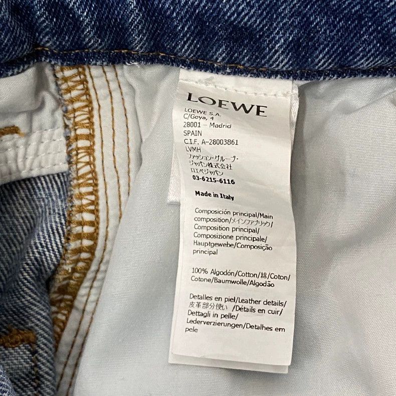 Loewe LOEWE Solid color old knife cut and hole design jeans for Size 25" / US 0 / IT 36 - 5 Thumbnail