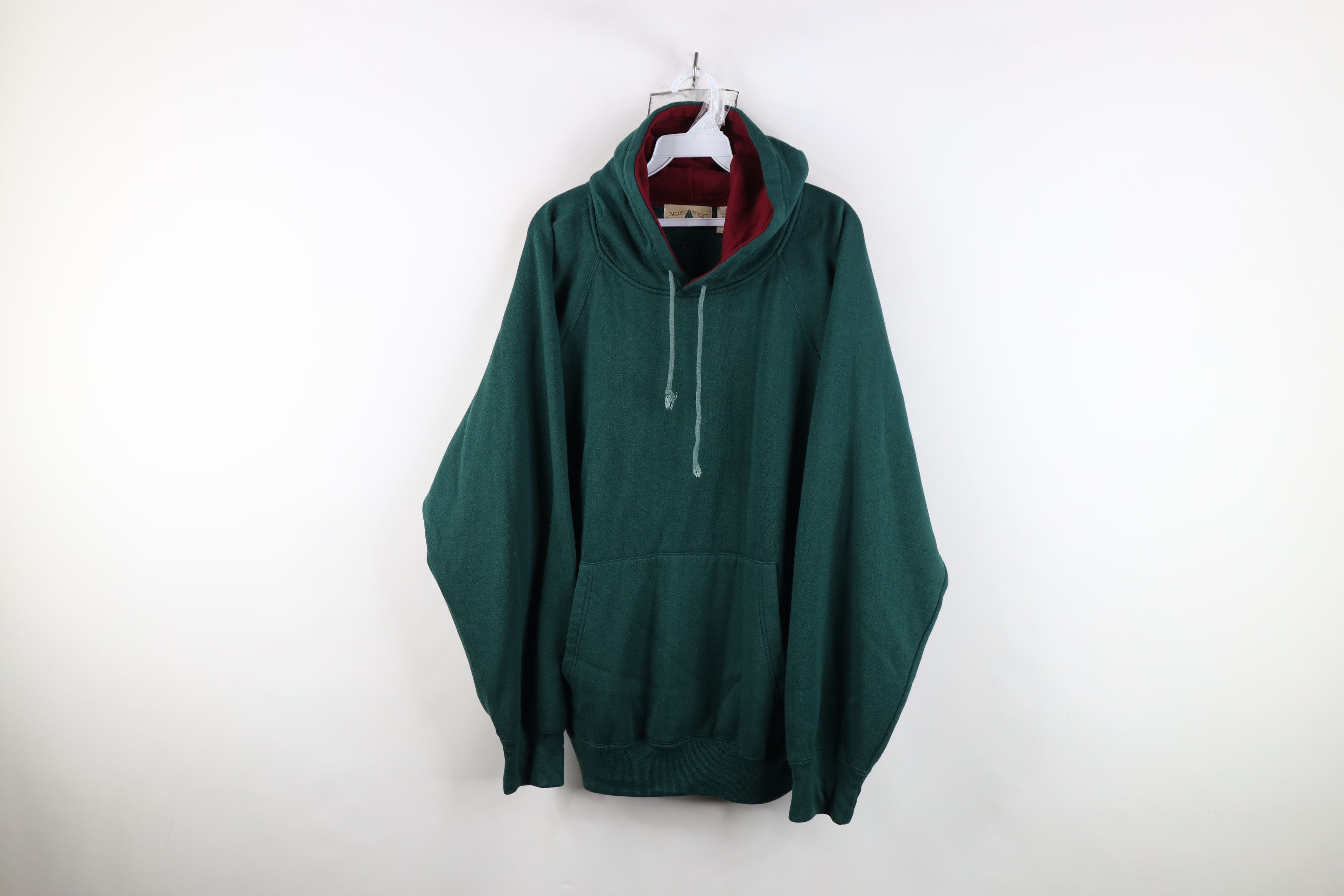Vintage Vintage 90s Streetwear Baggy Fit Hoodie Sweatshirt Green Size US M / EU 48-50 / 2 - 1 Thumbnail