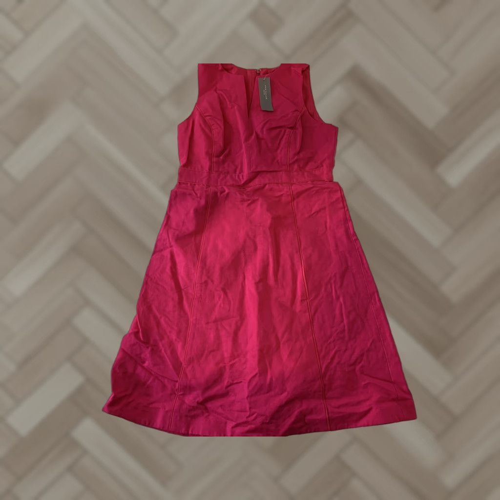Ann Taylor VINTAGE Ann Taylor Sleeveless Dress - Women's Solid Hot Pink Knee Length 6P Petite Size M / US 6-8 / IT 42-44 - 1 Thumbnail