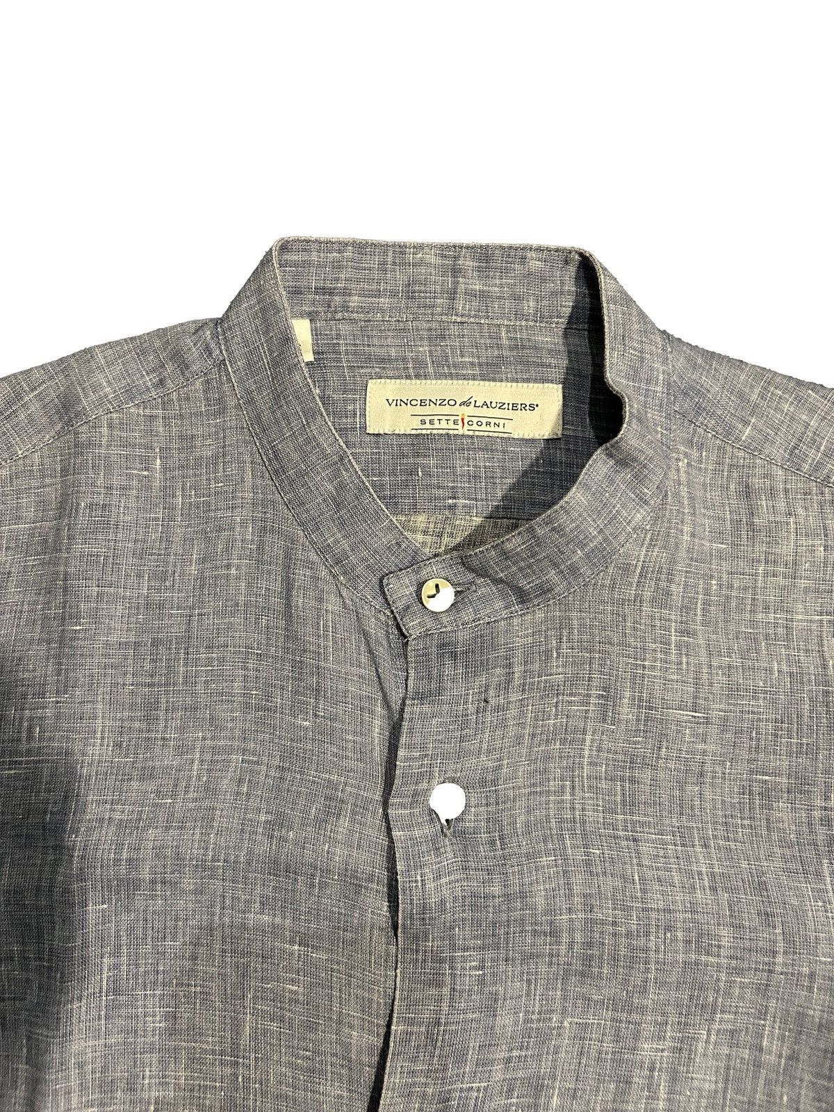 Other Vincenzo de Lauziers Collarless Linen Shirt Size US S / EU 44-46 / 1 - 1 Thumbnail