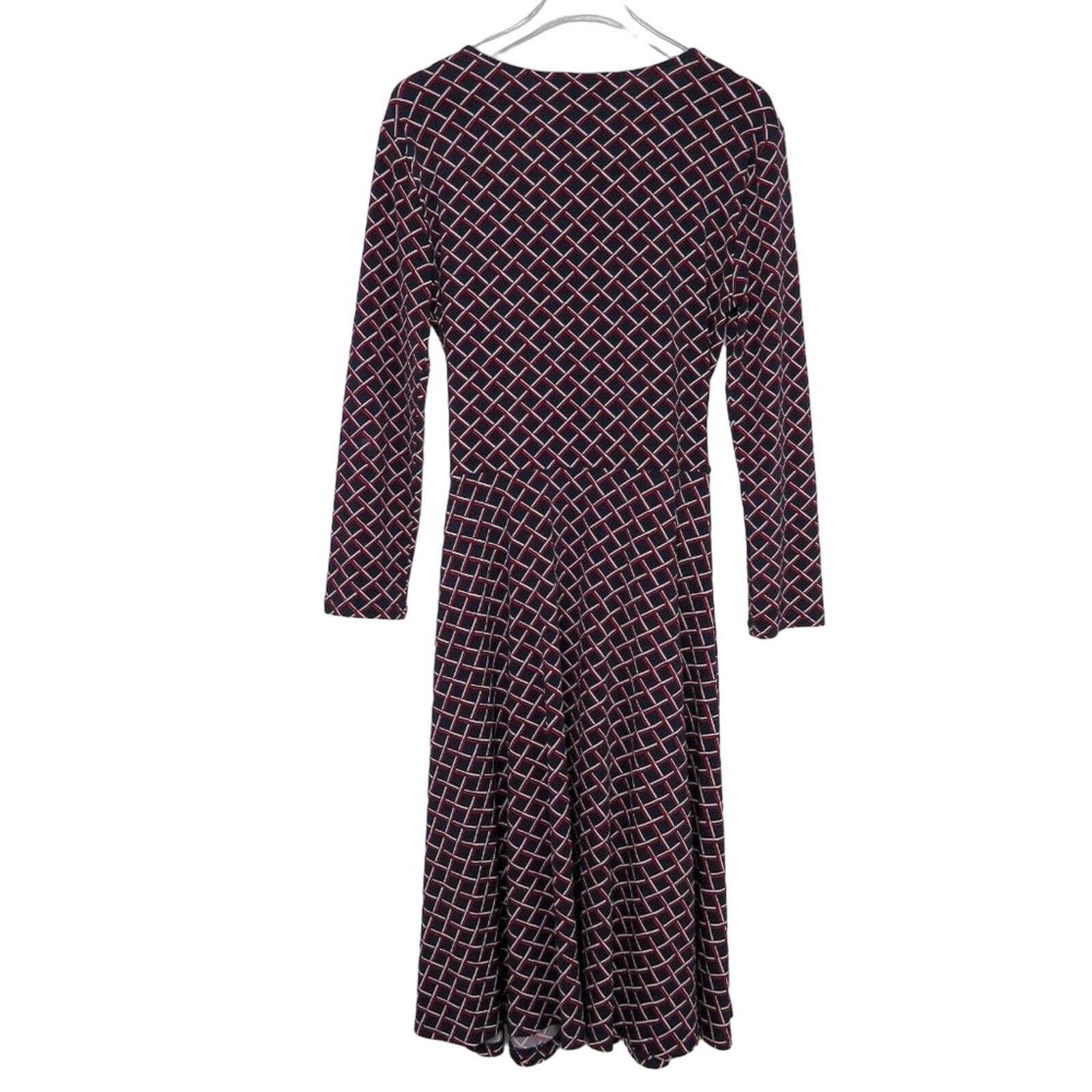 Brooks Brothers Brooks Brothers Red Fleece Navy Diamond Wrap Front Dress Size S / US 4 / IT 40 - 6 Thumbnail