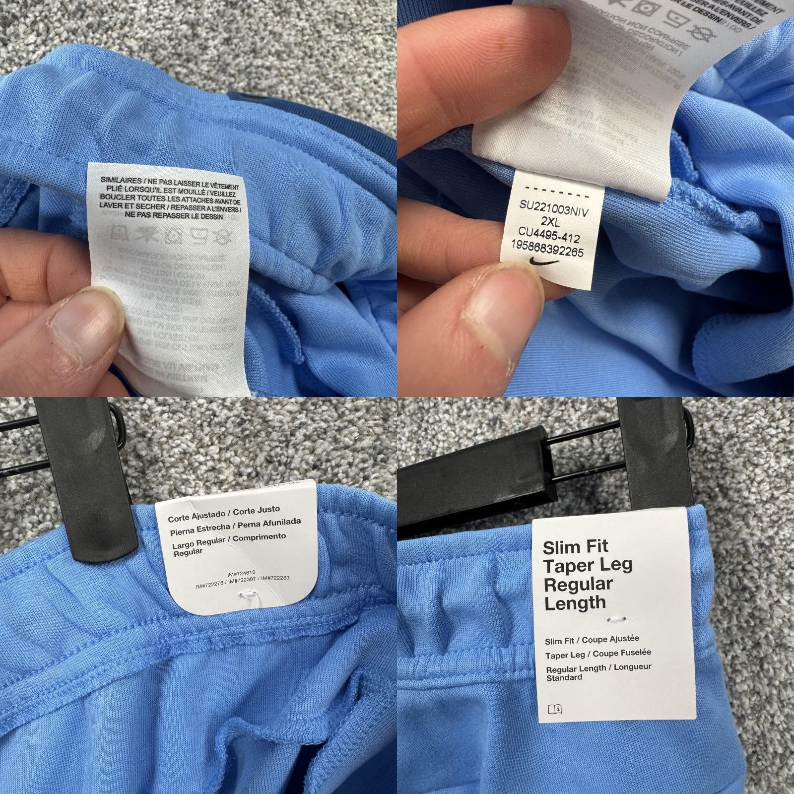 Nike Nike Sweatpants Jogger Pants Colorblock 2XL Blue Tech Fleece Mens Slim Fit Cuffed Size US 39 - 8 Thumbnail