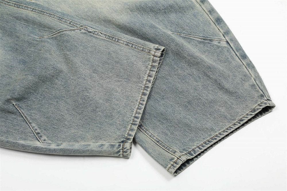 Jean Men's loose wide-leg retro distressed washed scimitar jeans Size US 32 / EU 48 - 6 Thumbnail