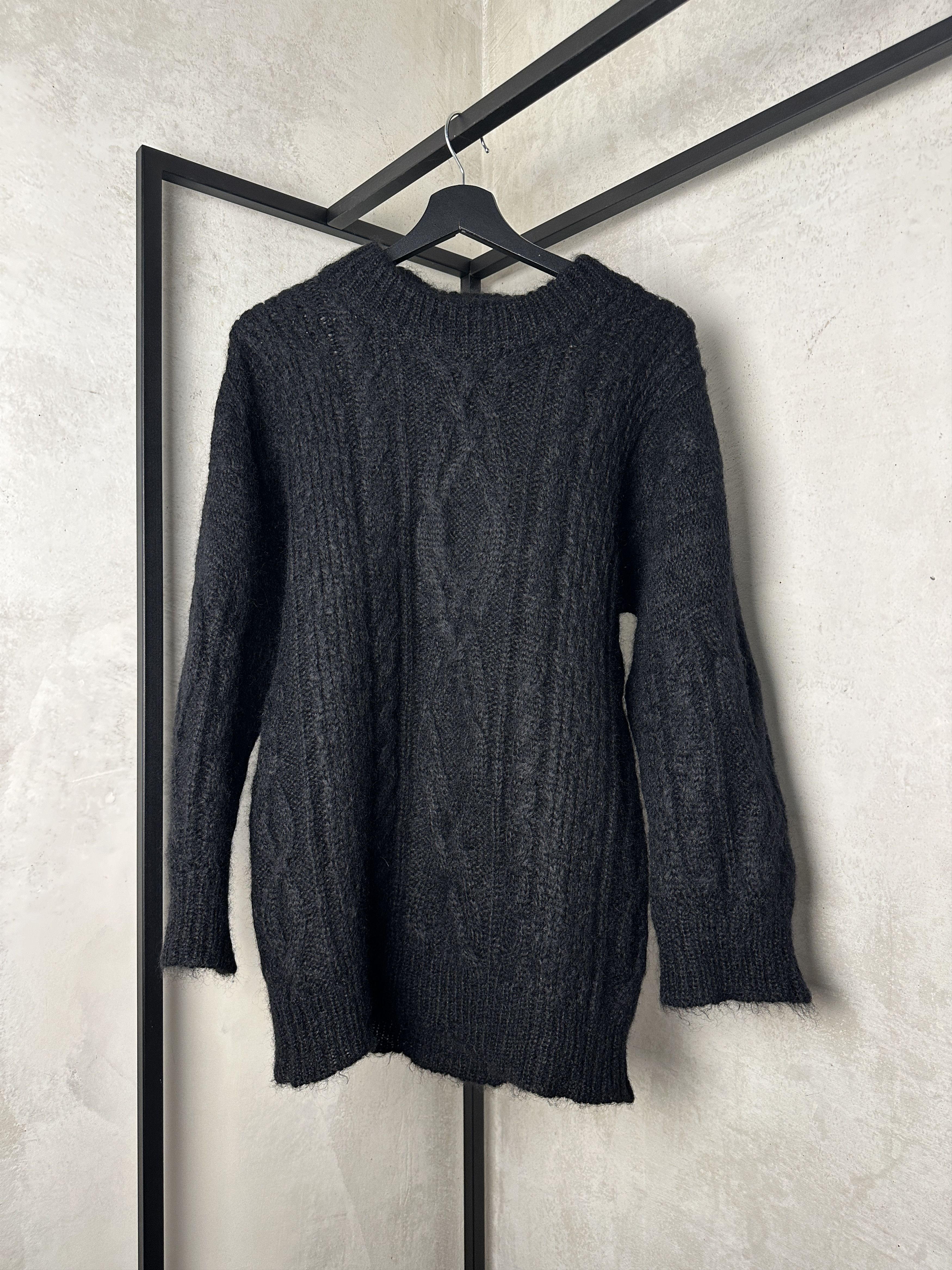 Ann Demeulemeester Ann Demeulemeester FW10 Black Mohair Cable Knit Sweater Size M / US 6-8 / IT 42-44 - 1 Thumbnail