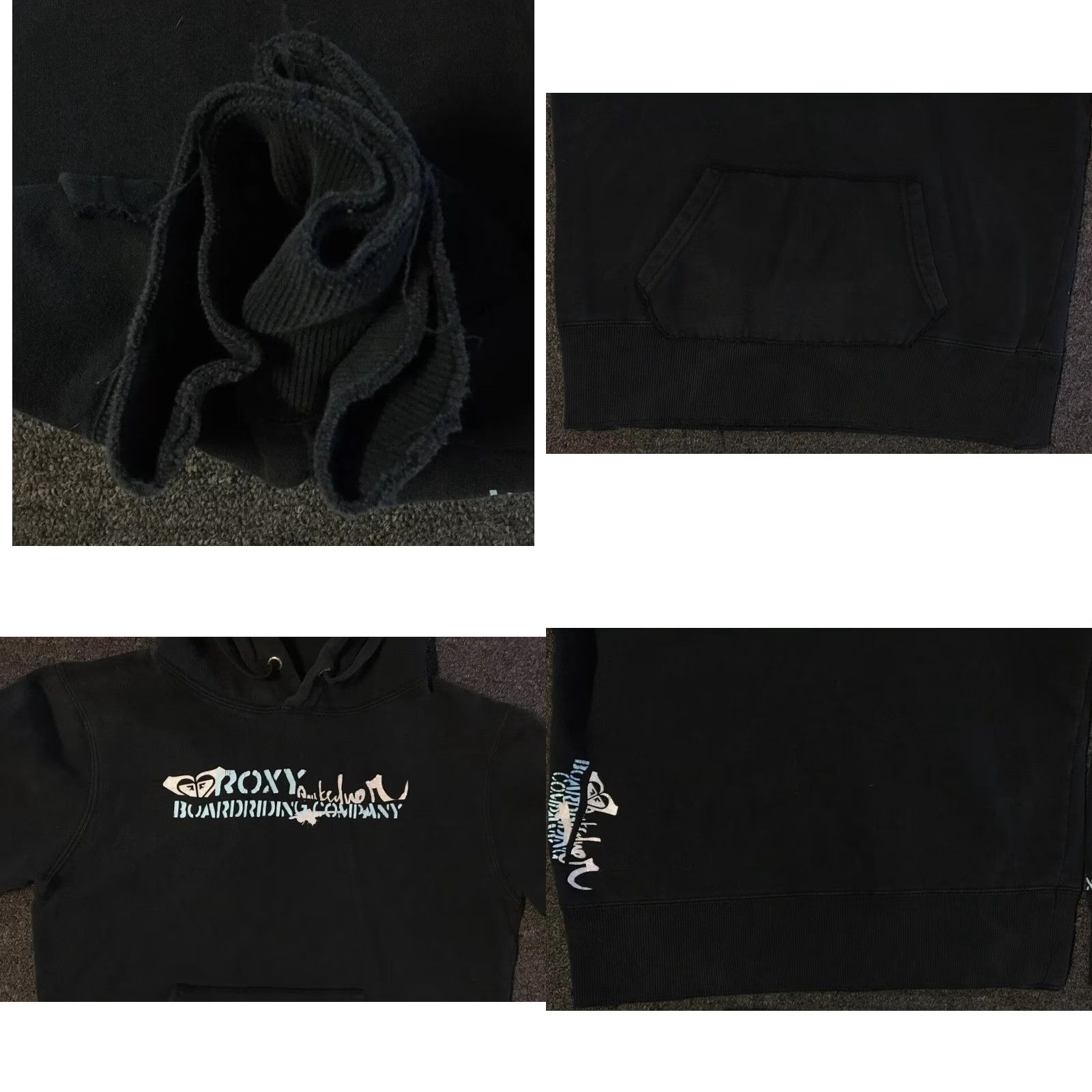 Quiksilver VINTAGE Roxy Faded Hoodie S Surf Skate Grunge Billabong OP Gotcha Rusty 90s Y2K TC Size S / US 4 / IT 40 - 8 Thumbnail