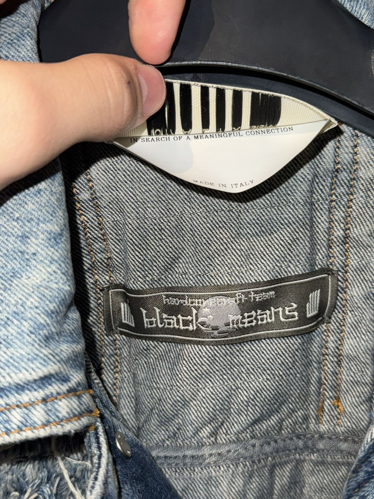 1017 ALYX 9SM × Blackmeans Alyx Blackmeans ripped disstressed denim jacket Size US XL / EU 56 / 4 - 8 Thumbnail