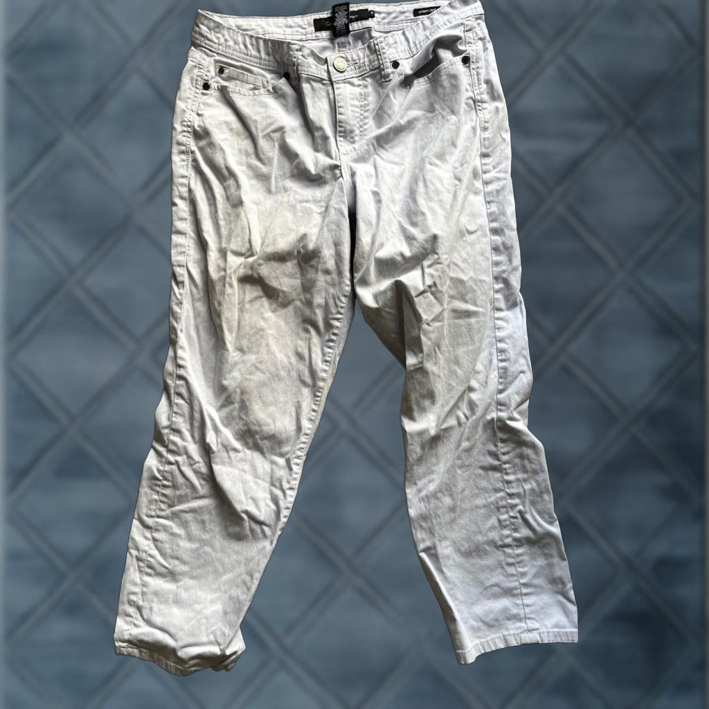 Calvin Klein Calvin Klein Jeans Women's 10 Light Gray Skinny Cropped Denim Pants Size 32" / US 10 / IT 46 - 1 Thumbnail