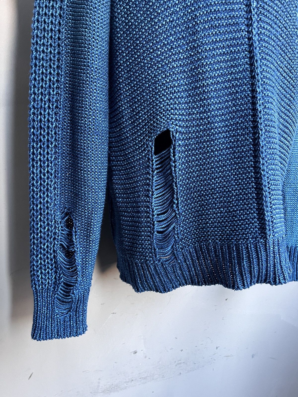 Diesel Kapital style distressed diesel sweater y2k blue wool Size US L / EU 52-54 / 3 - 4 Thumbnail