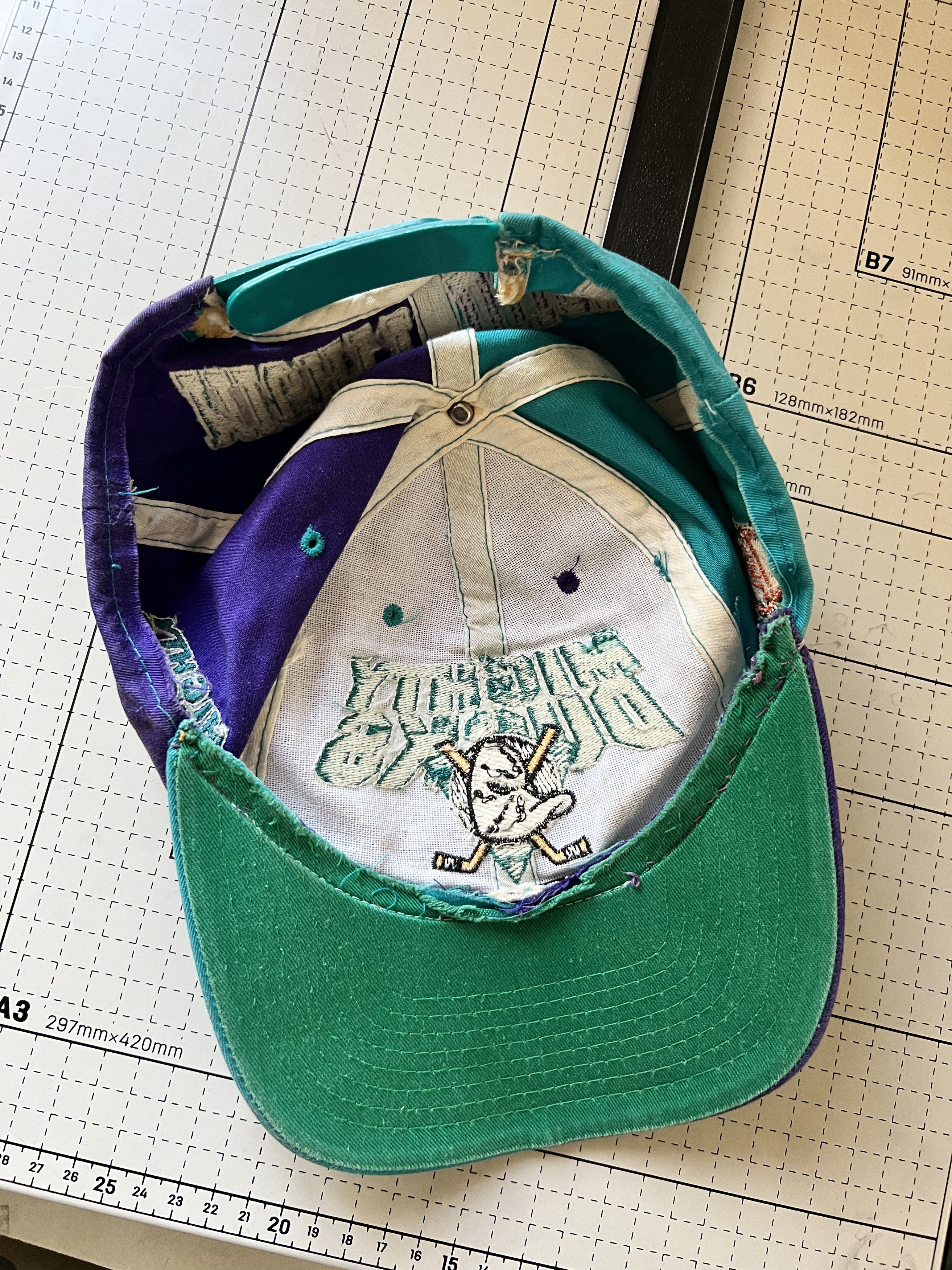 NHL Ducks Mask Vintage Retro 1980s Rare Cap Size ONE SIZE - 4 Thumbnail