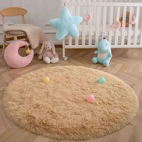 Handmade Yoshiko x Meifa Round Thick Carpet Fluffy Soft Rugs Size ONE SIZE - 4 Thumbnail