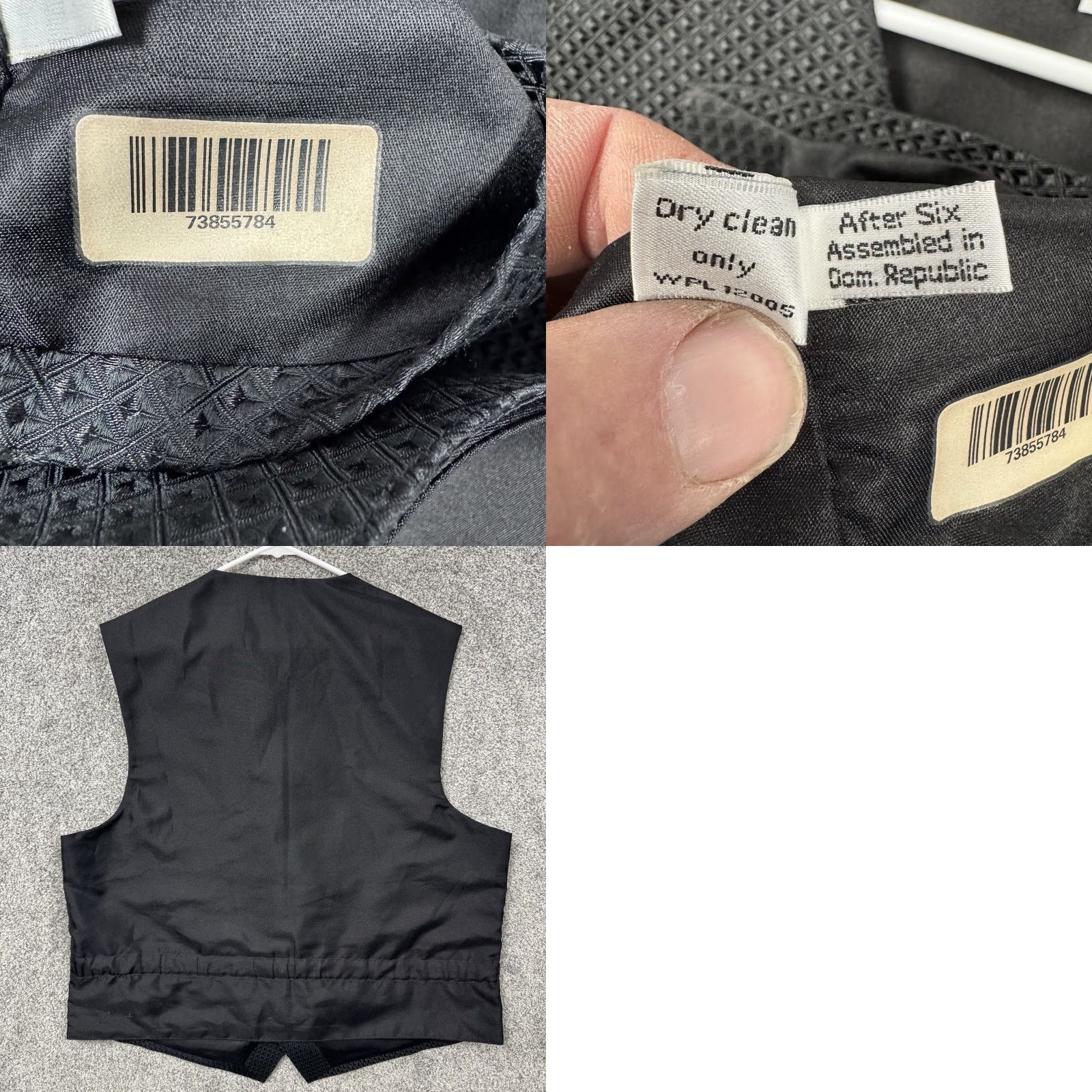 After Six After Six Vest Large Black Formal Tuxedo Wedding Adjustable Classic Suit Prom Mens Size 42R - 8 Thumbnail