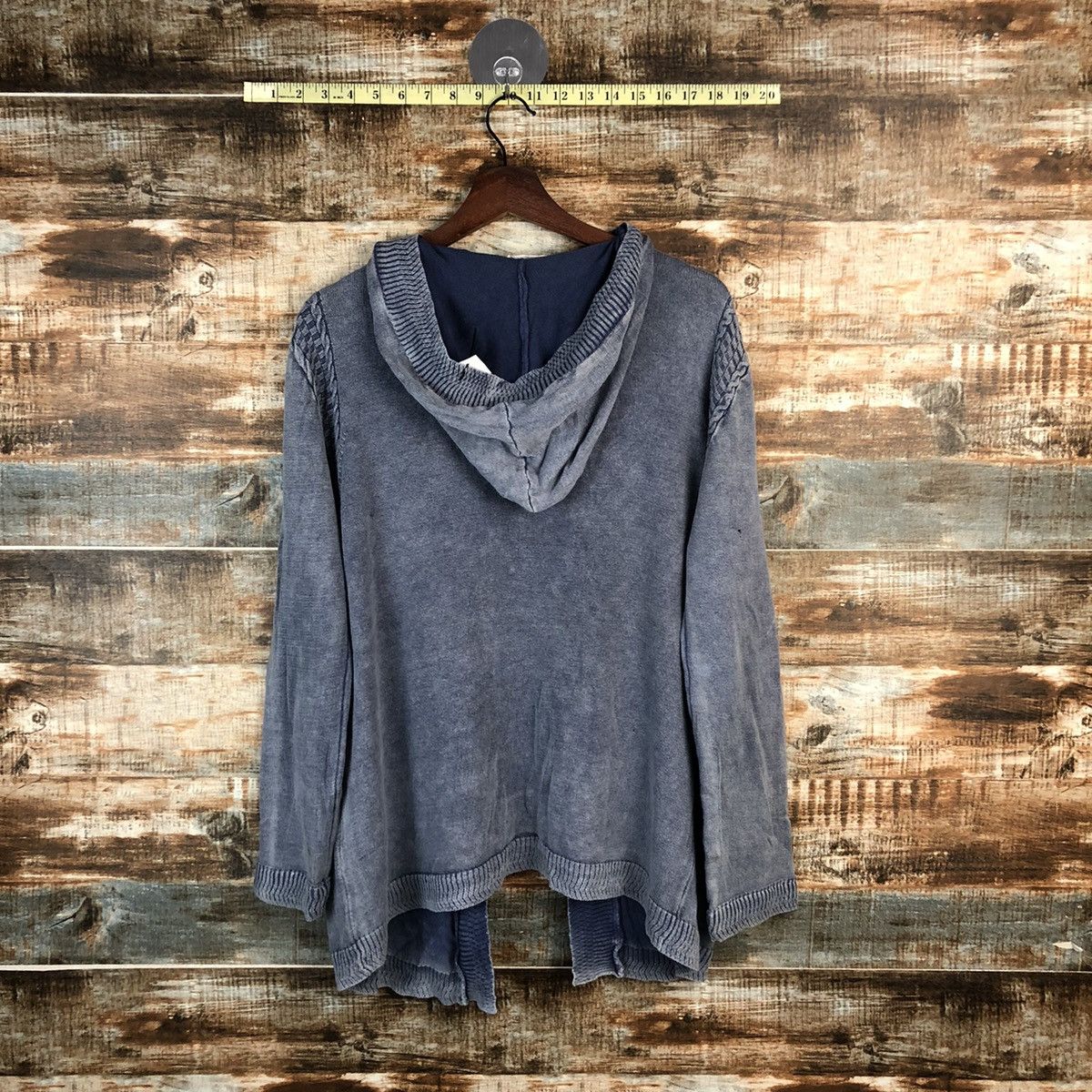 Faded Glory × Homespun Knitwear × Japanese Brand DL Growth By Gril faded Hoodie cardigan Knitwear #C602 Size US L / EU 52-54 / 3 - 12 Thumbnail