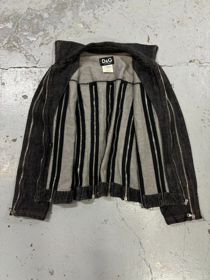 Dolce & Gabbana AW2003 Dolce & Gabbana Black Denim Multi-Zip Jacket and Jeans Set Size M / US 6-8 / IT 42-44 - 14 Thumbnail
