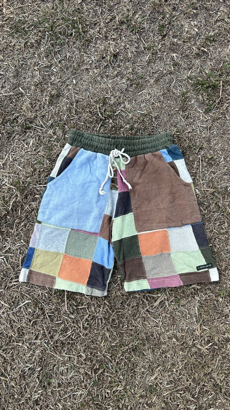 Japanese Brand A Hope Hemp Special Edition Patchwork Boro Shorts Size US 32 / EU 48 - 1 Thumbnail