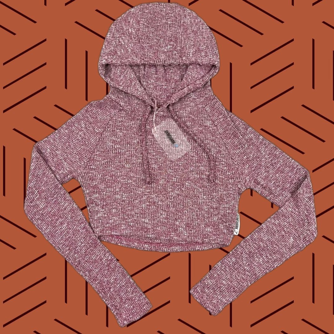 Gymshark Gymshark Hoodie Womens S Slounge Cropped Pullover Deep Plum Purple Solid Cropped Jacket Womens Sport Gym Yoga NEW Size S / US 4 / IT 40 - 1 Thumbnail