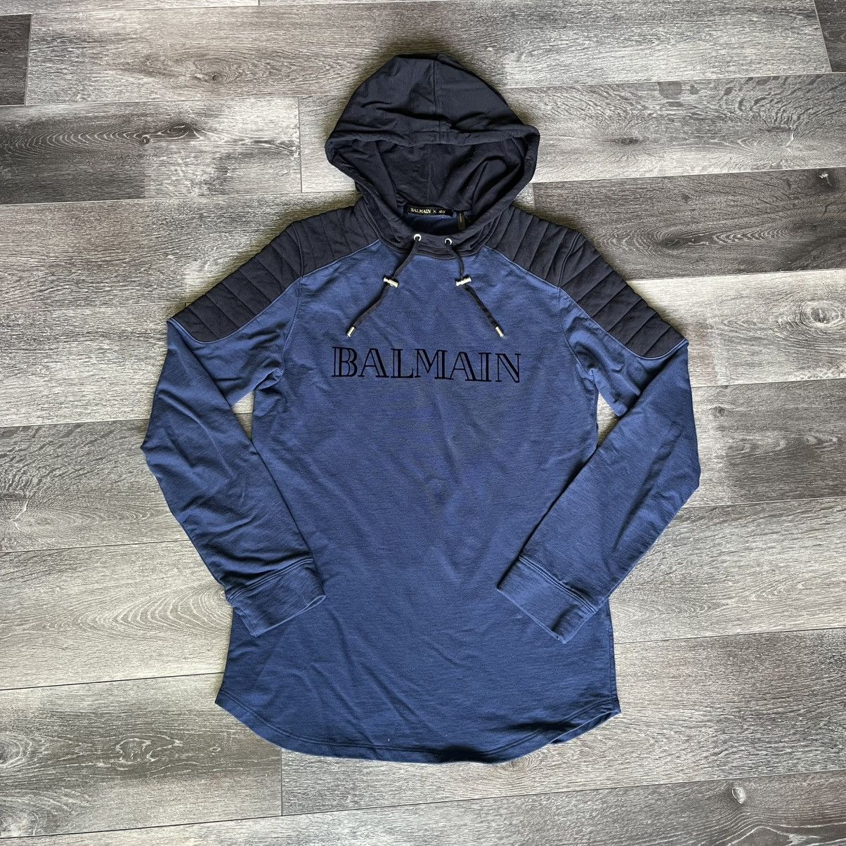 Balmain Balmain x H&M Black Zip Biker Hoodie Immaculate Cond
