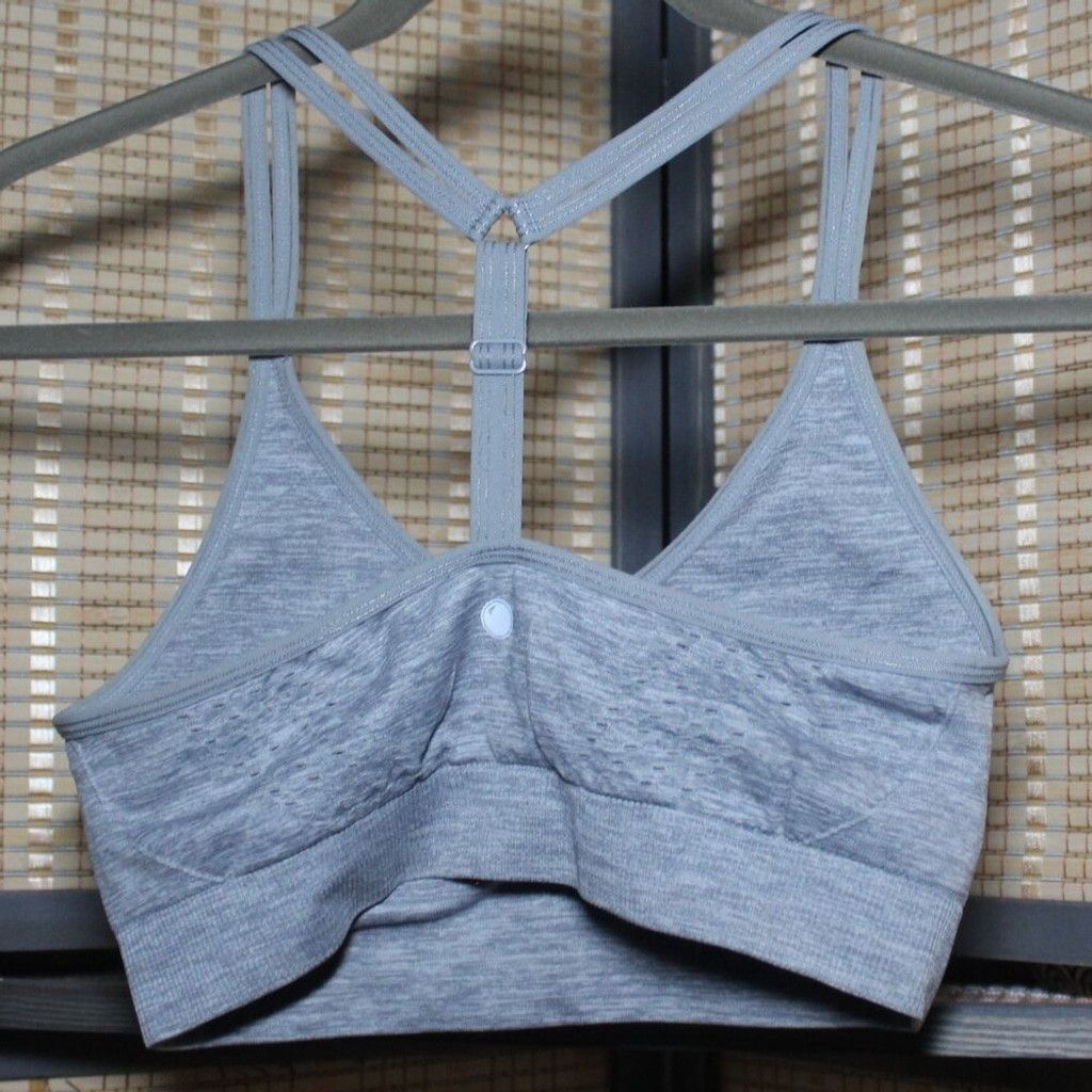 Other Yogalicious Double-Strap T-Back Sports Heather Gray Bralette Size ONE SIZE - 3 Thumbnail
