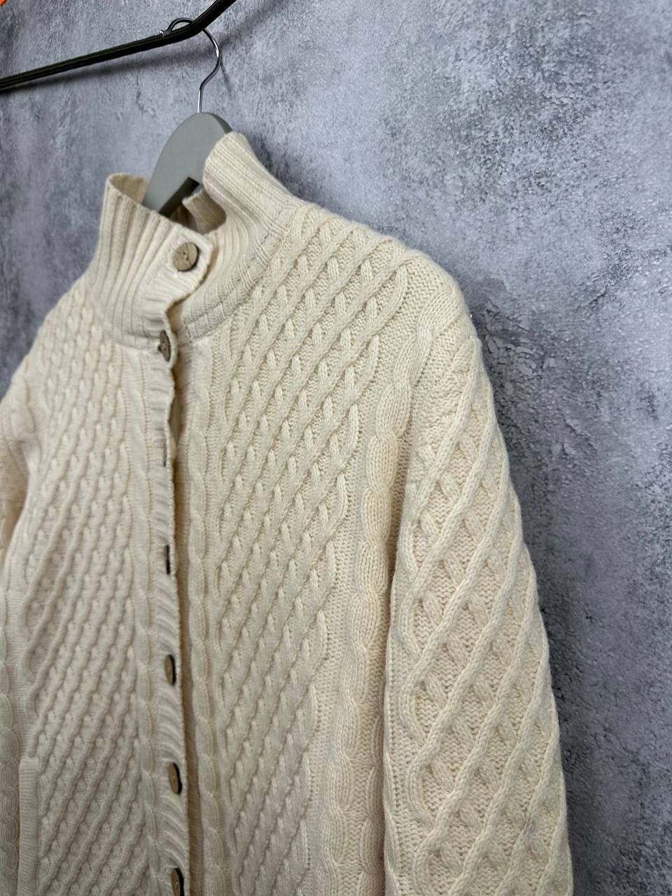 Carraig Donn Carraig Donn Aran Wool Lined Cardig Made in Ireland Cream S Size S / US 4 / IT 40 - 5 Thumbnail