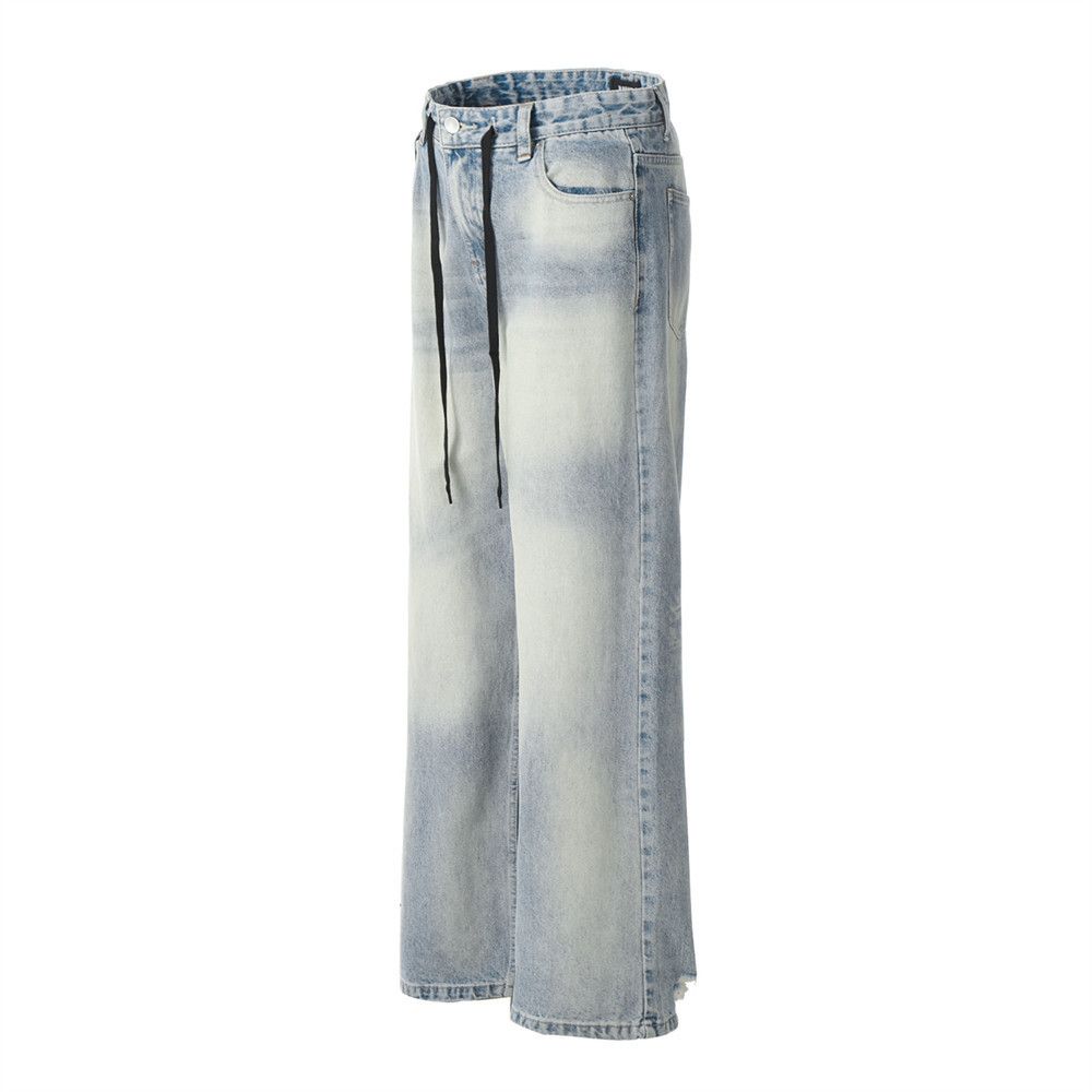 Japanese Brand × Jean Men's street washed distressed tie-dyed gradient loose jeans Size US 34 / EU 50 - 2 Thumbnail