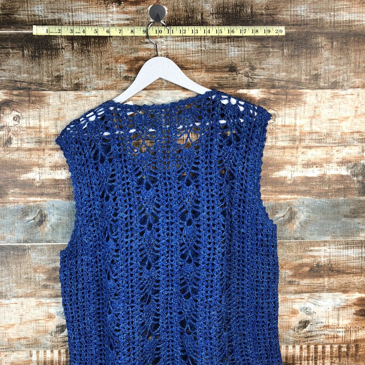 Handmade Japan vintage crochet mesh net knitwear handmade Vest #A2248 Size L / US 10 / IT 46 - 11 Thumbnail