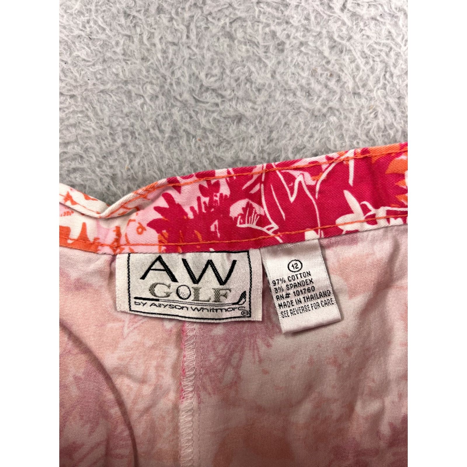 Vintage AW Golf Skirt Womens 12 Pink Floral Cotton AW Golf Womens Skirt Elastic Waistband Casual Short Mini 12 Pink Floral Sports Theme Womens Size 34" / US 12 / IT 48 - 3 Thumbnail