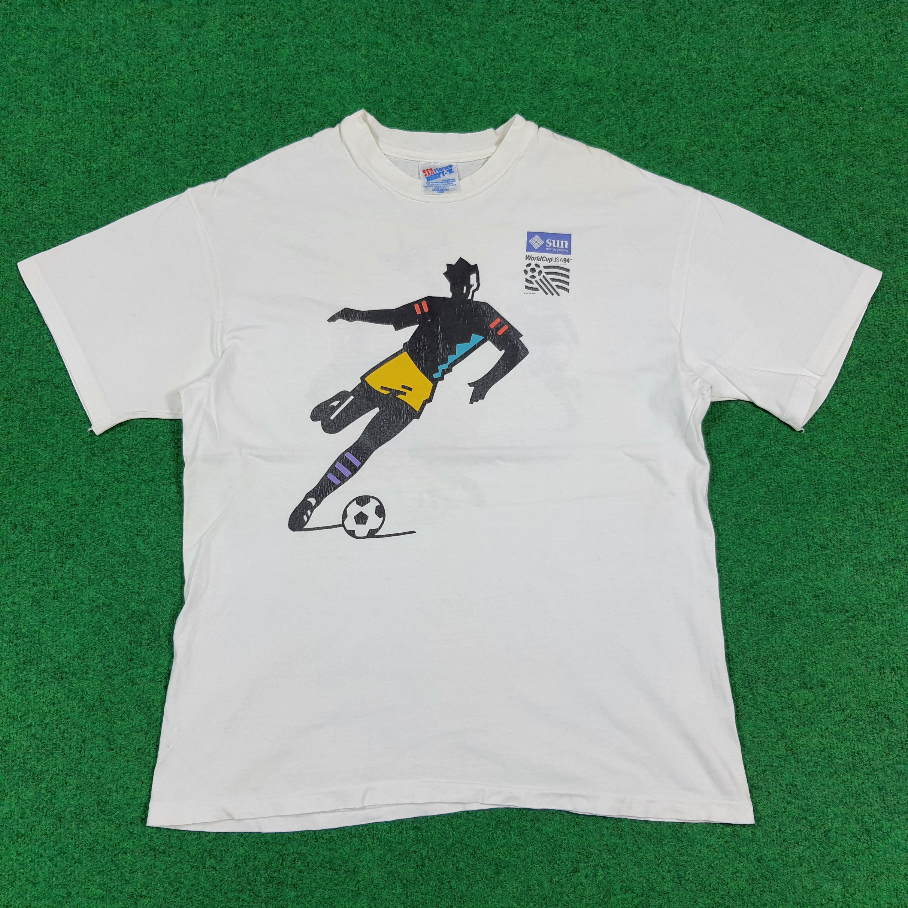 Hanes Vintage 90s World Cup USA94 Soccer Tshirt C299N37 Size US L / EU 52-54 / 3 - 1 Thumbnail