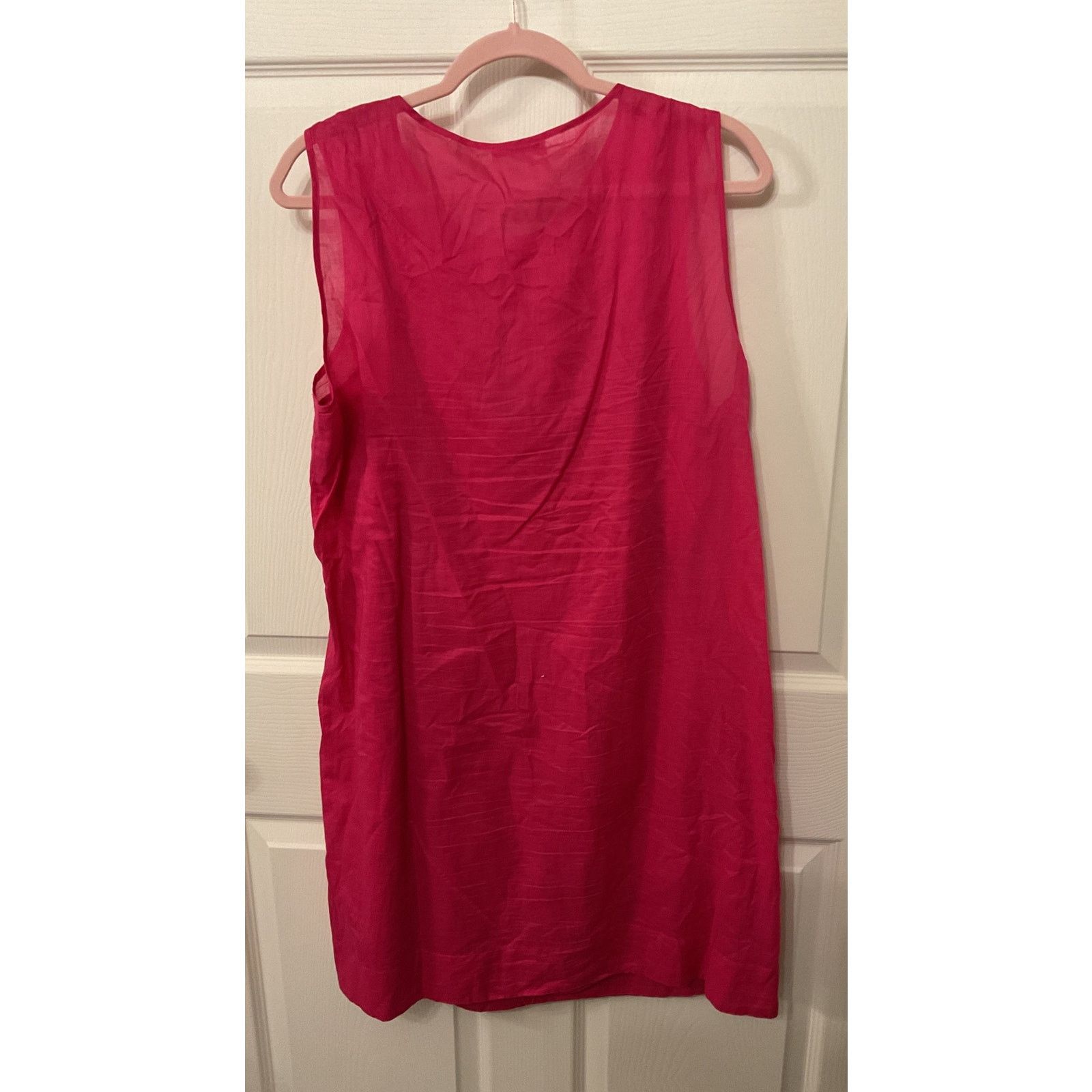 Calvin Klein Calvin Klein Keyhole Ruffled Front Fuschia Summer Dress, 14 Size XL / US 12-14 / IT 48-50 - 6 Thumbnail