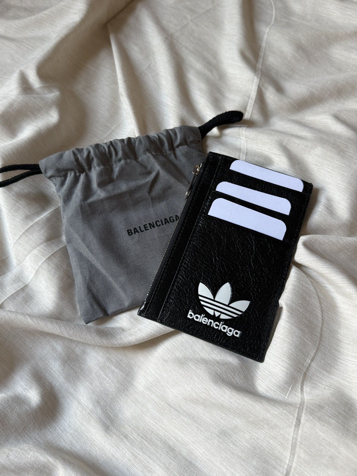 New!👛 Balenciaga Adidas Leather Card Holder Wallet