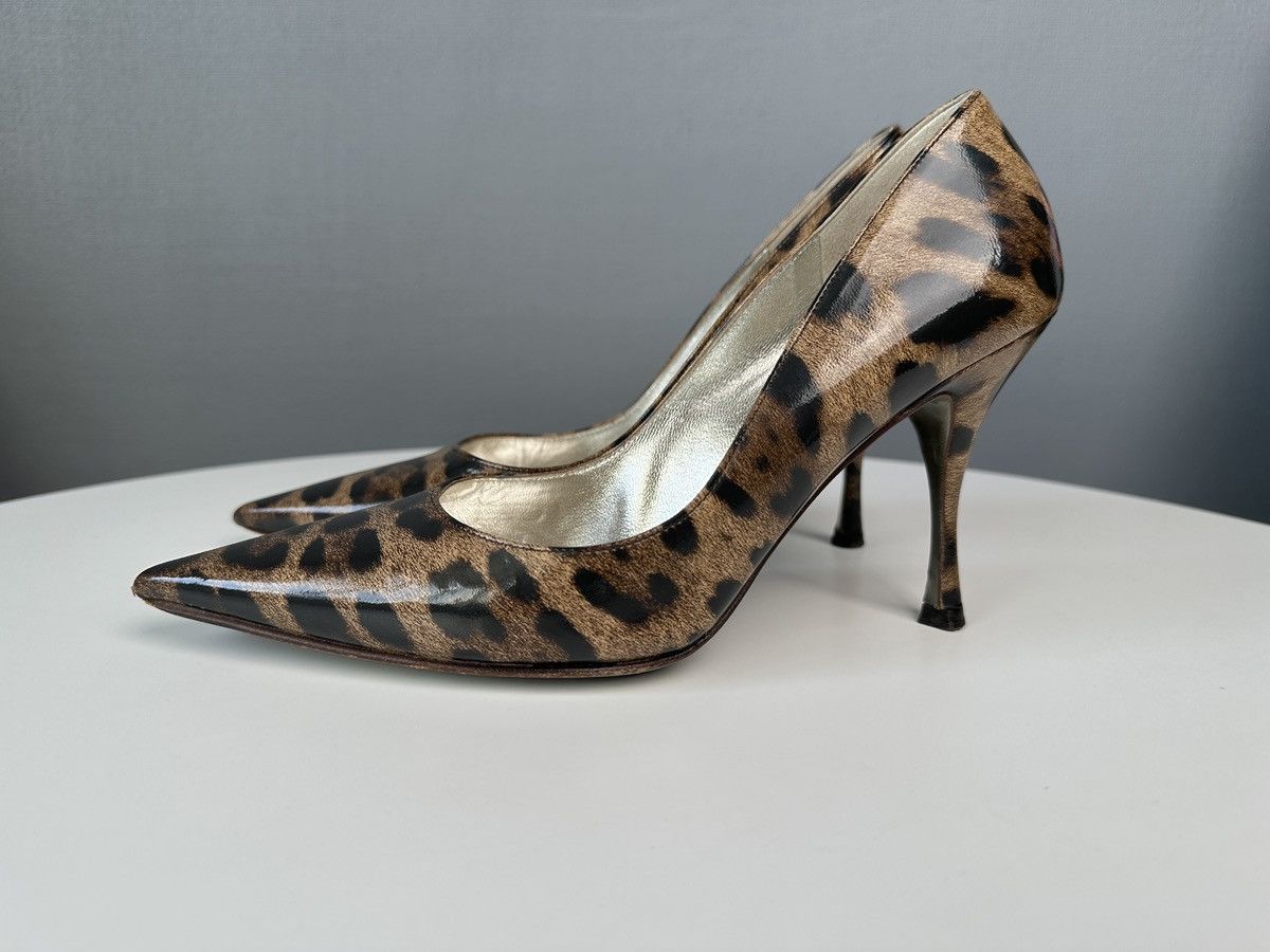 Dolce & Gabbana DOLCE & GABBANA Patent Leather Pumps Leopard Print Heels 37 Size US 7 / IT 37 - 2 Thumbnail