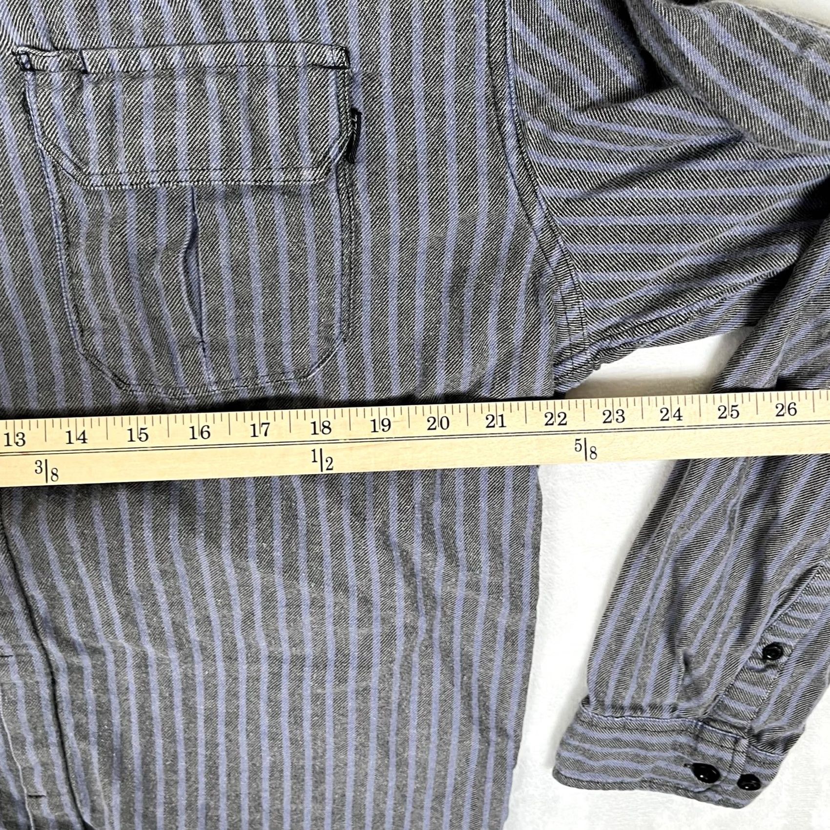 O'Neill O'Neill Shirt Mens XL Gray Striped Twill Long Sleeve Button Front Casual Size US XL / EU 56 / 4 - 6 Thumbnail