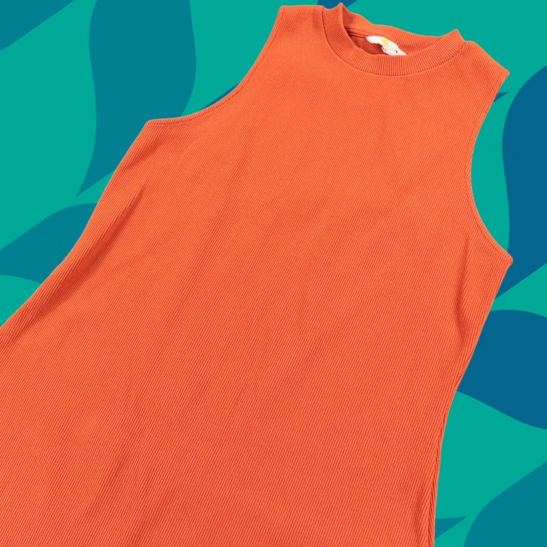 Boden Boden sleeveless jersey cotton tank dress Midi Petites 8 Orange Women Sleeveless Crew Neck Knit Jersey Sheath 90s? Size M / US 6-8 / IT 42-44 - 1 Thumbnail