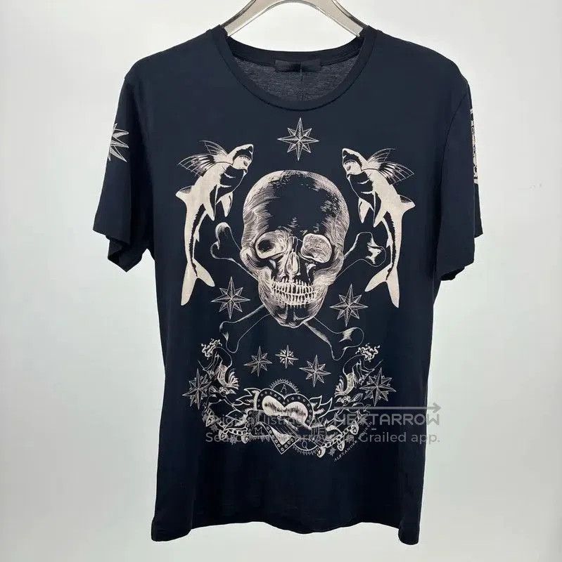 Alexander McQueen Alexander McQueen Black Graphic Skull T-Shirt . Size US XL / EU 56 / 4 - 1 Thumbnail