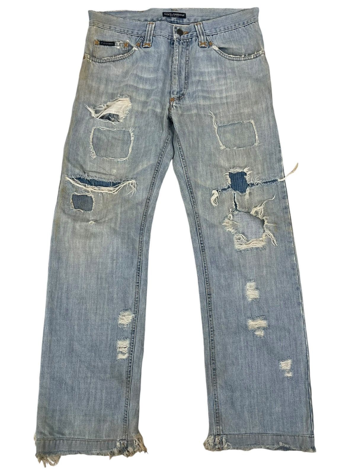 Dolce & Gabbana × Vintage Vintage D&G Dolce Gabbana Distressed Jeans Size US 35 - 1 Thumbnail