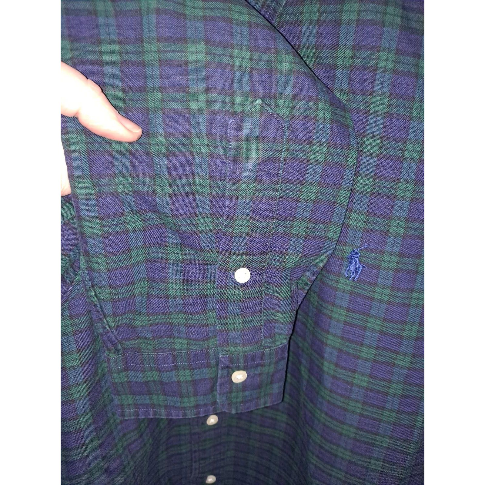Ralph Lauren Ralph Lauren Plaid Button Up Shirt Green and Blue Size XL Size US XL / EU 56 / 4 - 4 Thumbnail